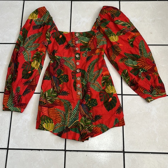 NEW! FARM RIO Red Forest Birds Rompe, SIZE SMALL 0742 - Picture 4 of 8